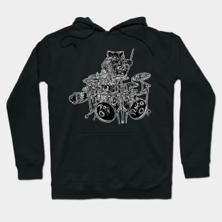 Trash panda drummer musician raccoon Hoodie